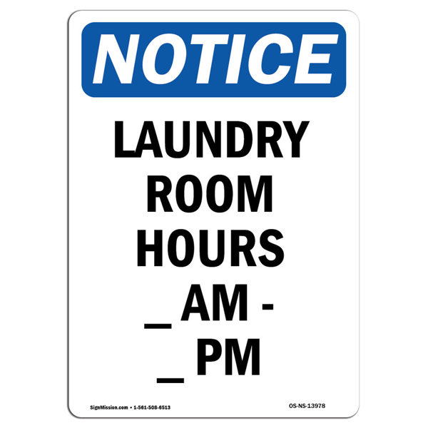 SignMission Laundry Room Hours Sign Wayfair